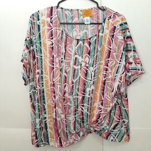 Ruby Rd. Vibrant Striped Blouse Size XL 2X